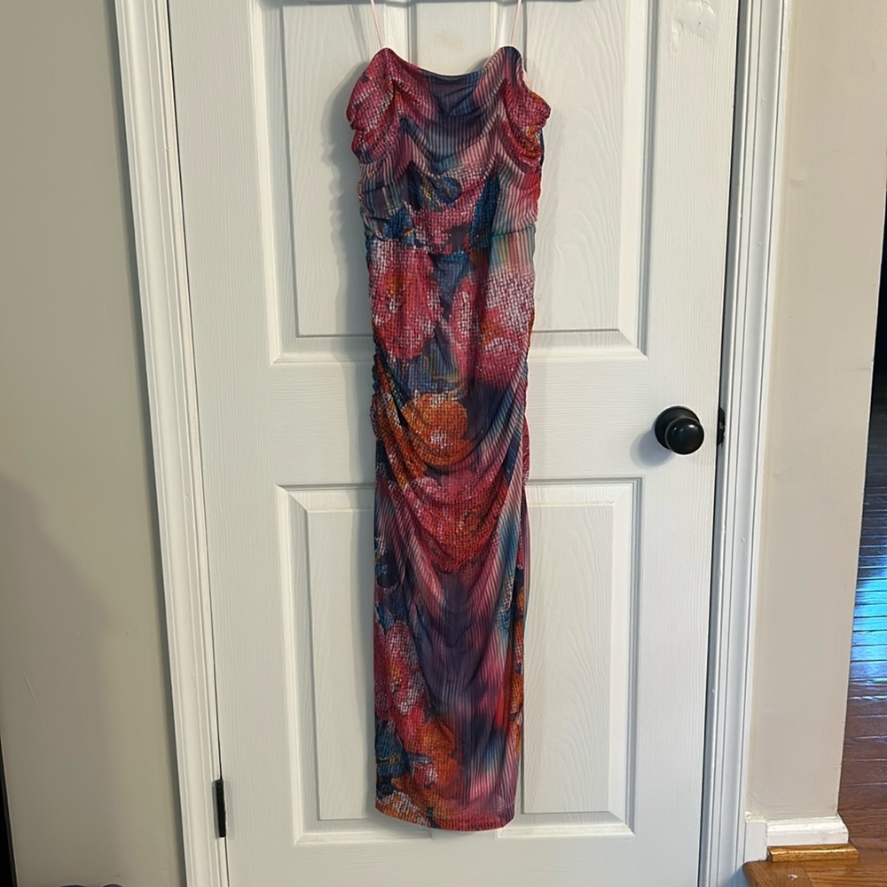 Sleeveless floral dress by Anthropologie